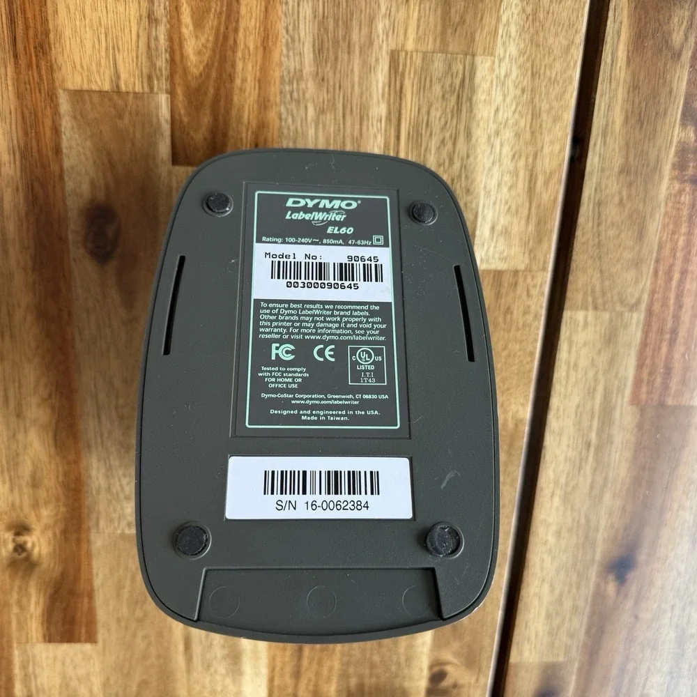 DYMO Label Writer EL60 90645 USB Thermal Printer B&W Working Tested‎ 10101 Port